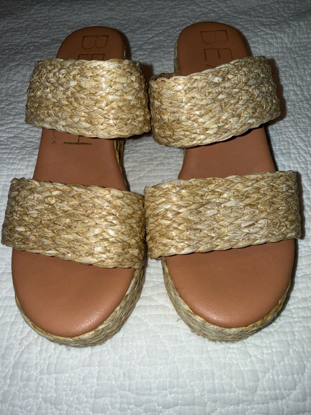 Beach by Matisse Raffia Platform Sandals Size 10